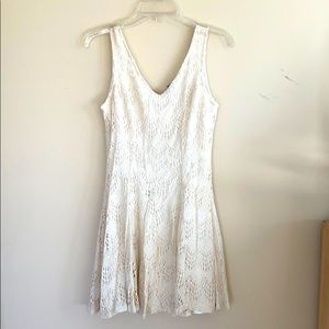 Bar III Lace Vneck Dress with Exposed Back Zipper